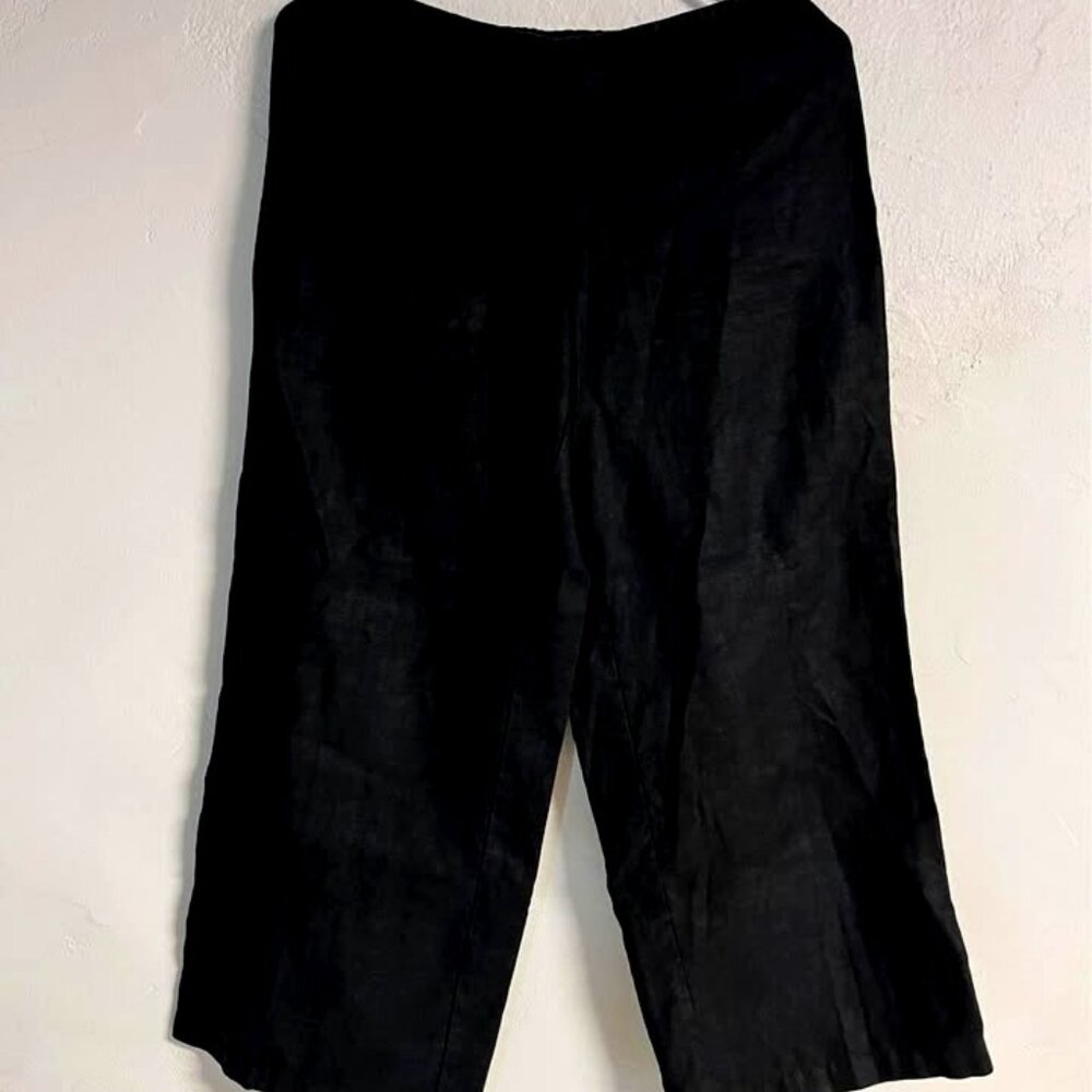 Eileen Fisher Black Linen Pants, X Small, Liike-New. SAME DAY SHIPPING!